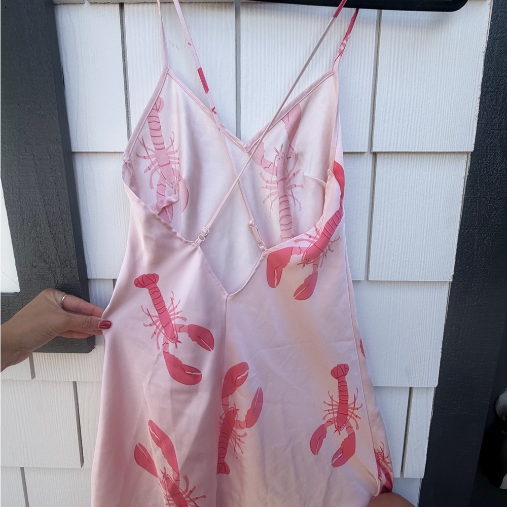 H&M Pink Lobster Print Mini Slip Dress - Picture 2 of 9